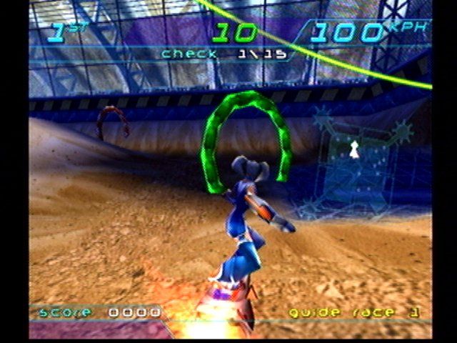 Trickstyle (Dreamcast) screenshot: Race through these rings