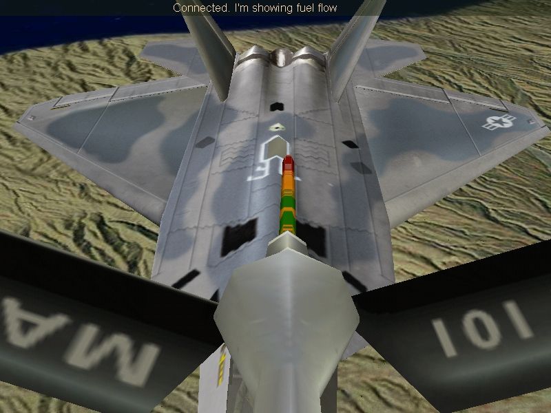 Jane's Combat Simulations: USAF - United States Air Force (Windows) screenshot: The "Boom-Operator" view