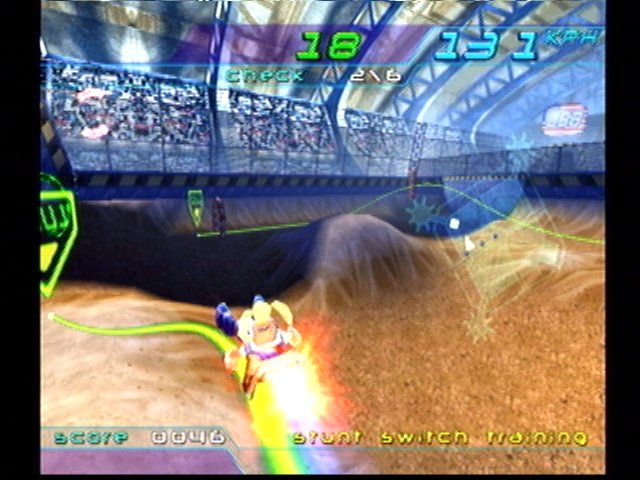 Trickstyle (Dreamcast) screenshot: You can slide along these lines to gain speed