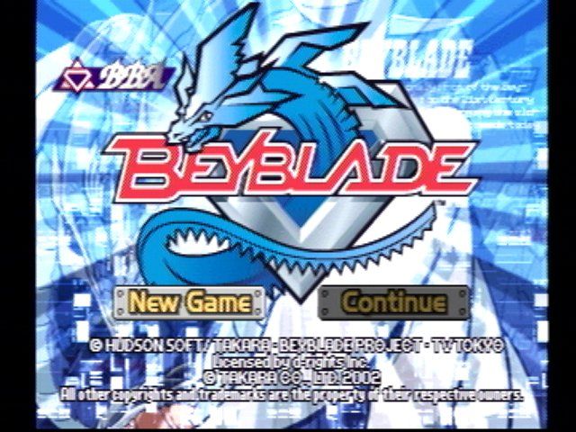 Beyblade (PlayStation) screenshot: Main menu