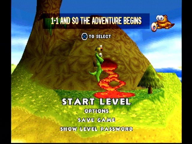 Croc: Legend of the Gobbos (PlayStation) screenshot: Level select