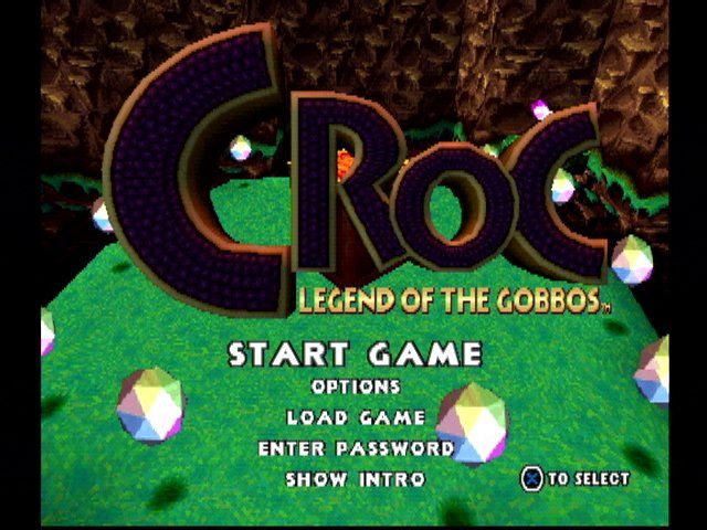 Croc: Legend of the Gobbos (PlayStation) screenshot: Main menu