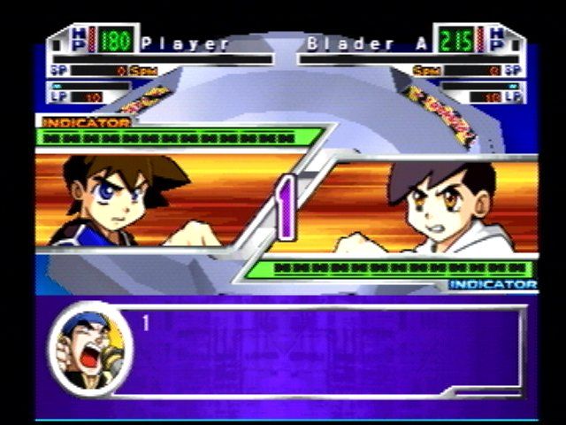 Beyblade (PlayStation) screenshot: Starting a battle.