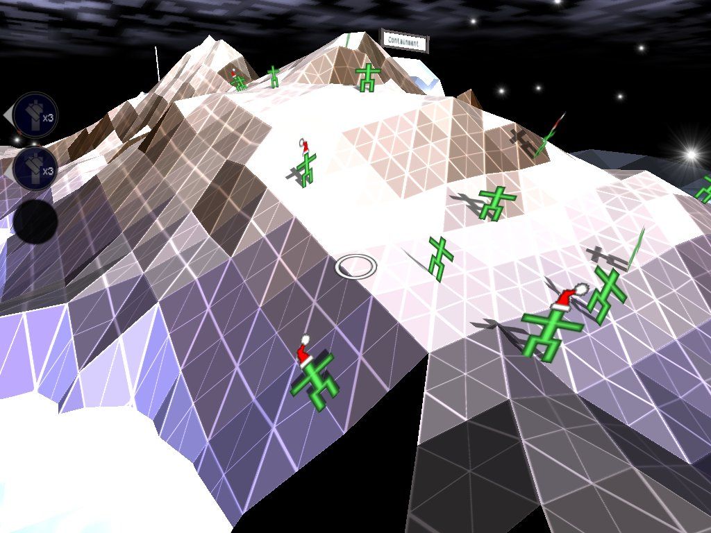 Darwinia (Linux) screenshot: It's Christmas time! (Triggered by the date.)