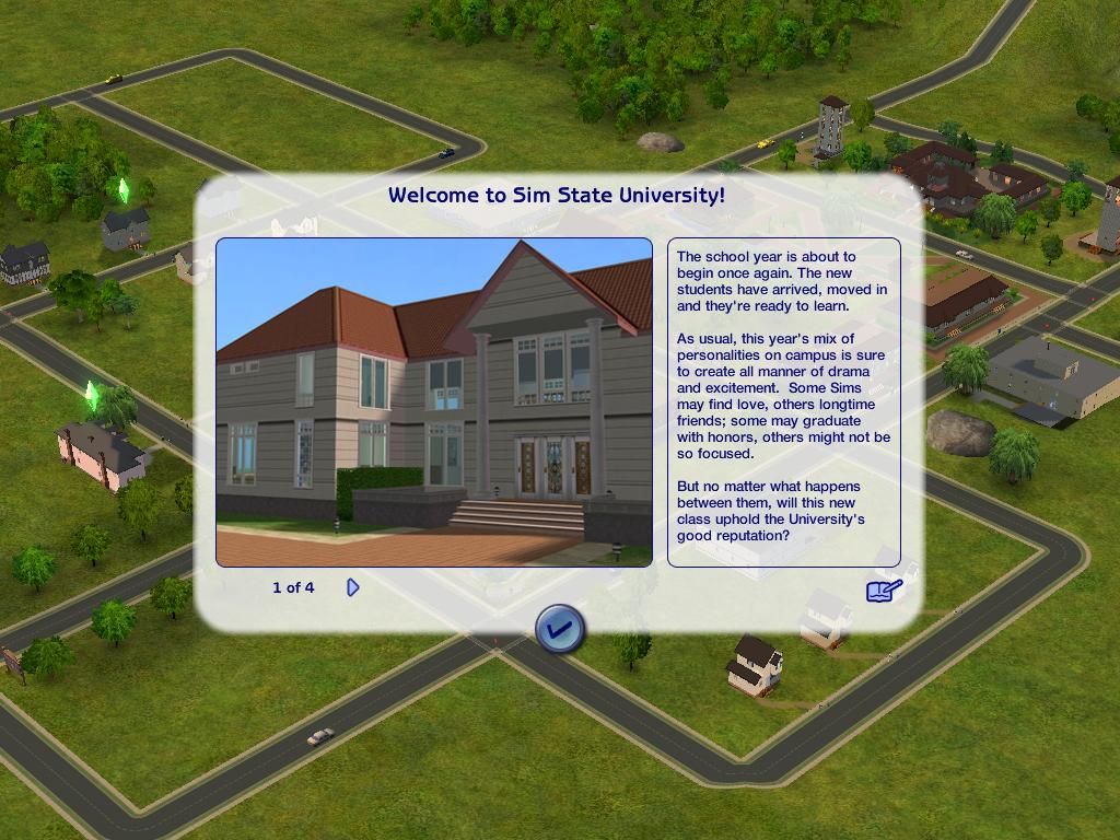 The Sims 2: University (Windows) screenshot: The university story...