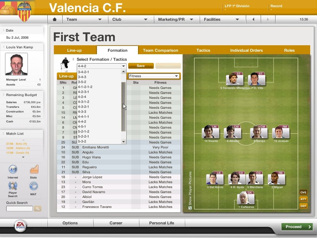 Screenshot Of FIFA Manager 07 (Windows, 2006) - MobyGames