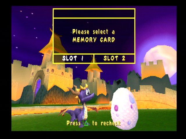 Spyro: Year of the Dragon (PlayStation) screenshot: Main menu