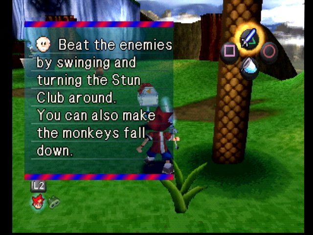 Ape Escape (PlayStation) screenshot: You will find help messages in mailboxes.