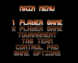 Ultimate Body Blows (Amiga CD32) screenshot: Main menu