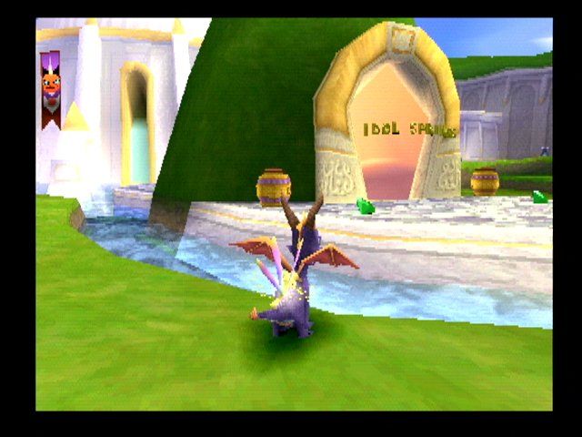 Spyro 2: Ripto's Rage! (PlayStation) screenshot: In one of the hub worlds