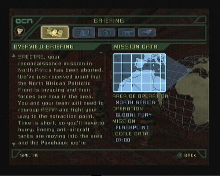 SOCOM 3: U.S. Navy SEALs (PlayStation 2) screenshot: Mission briefing