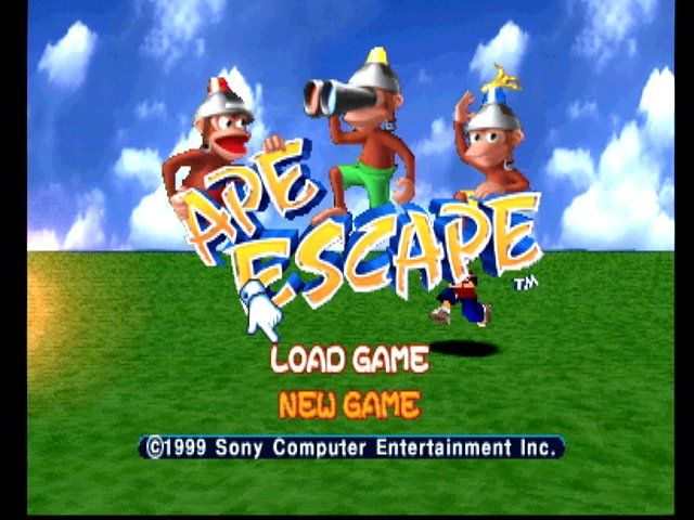 Ape Escape (PlayStation) screenshot: Main menu