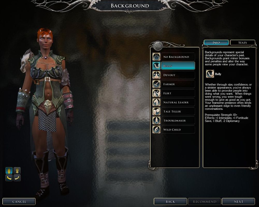 Neverwinter Nights 2 (Windows) screenshot: Character creation