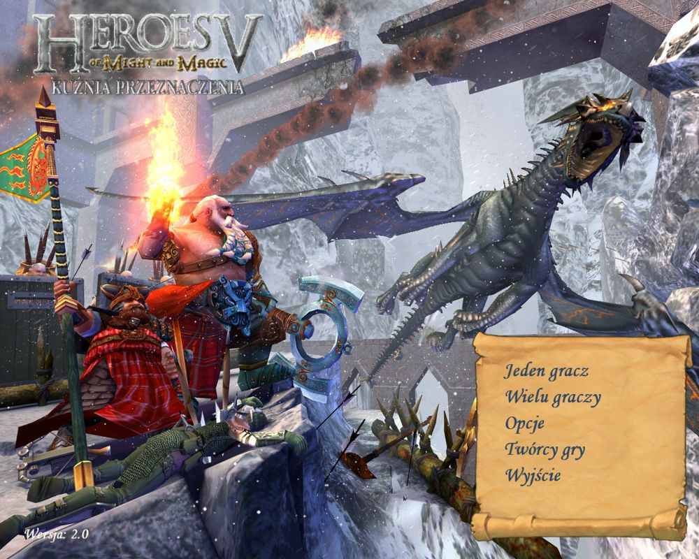 Heroes of Might and Magic V: Hammers of Fate (Windows) screenshot: Main menu