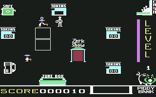 Spare Change (Commodore 64) screenshot: Carrying a token