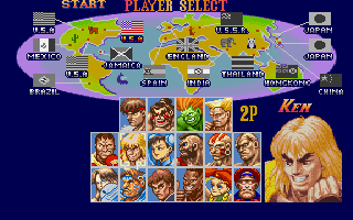 Super Street Fighter II (DOS) screenshot: Fighter selection screen