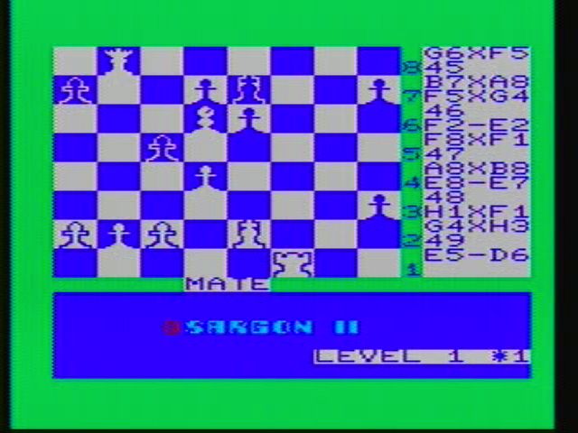 Sargon II (VIC-20) screenshot: Mate? Is there a level lower than 1?