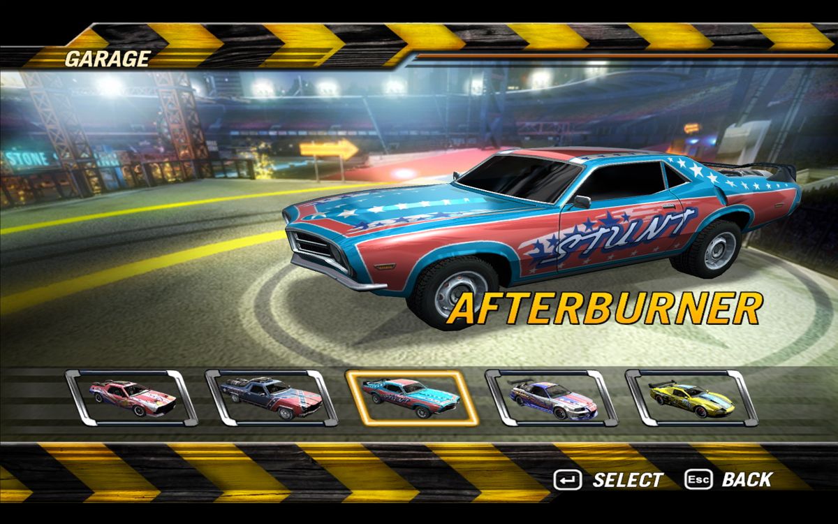 FlatOut 2 (Windows) screenshot: Apart from normal racing there are stunt tricks to perform.