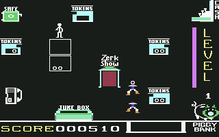 Spare Change (Commodore 64) screenshot: Handed two tokens in so far