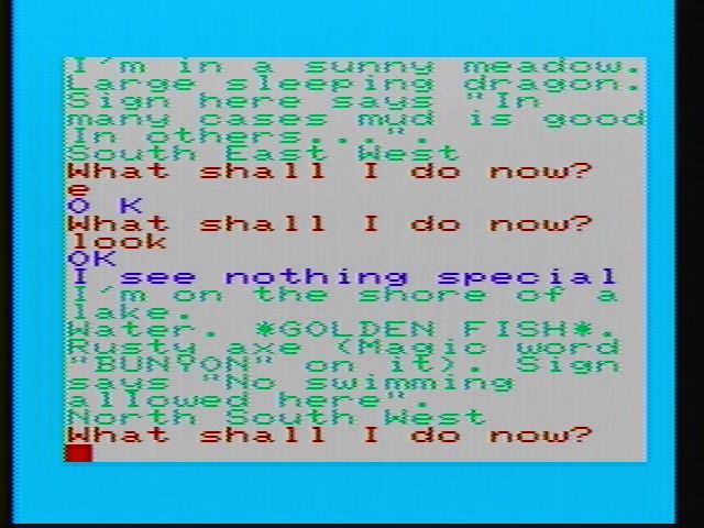 Adventureland (VIC-20) screenshot: This is more like it...stuff to pick up.