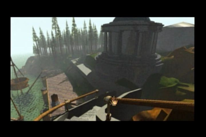 Myst (SEGA Saturn) screenshot: A view down from the turret