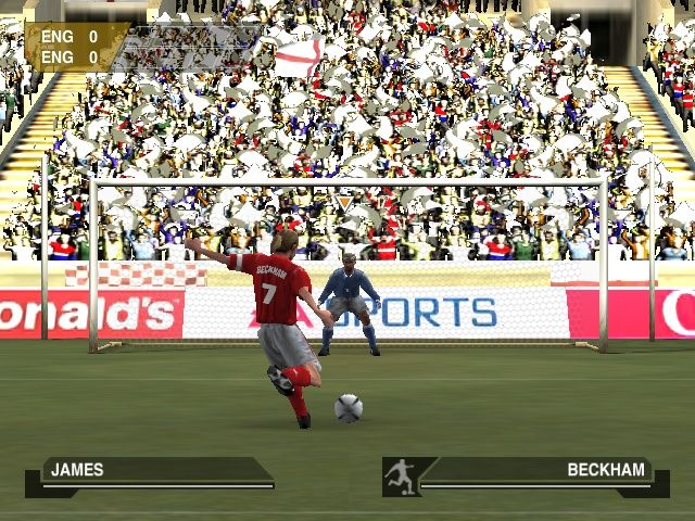 UEFA Euro 2004 Portugal (Windows) screenshot: In the Dragão, that penalty would literally leave the stadium