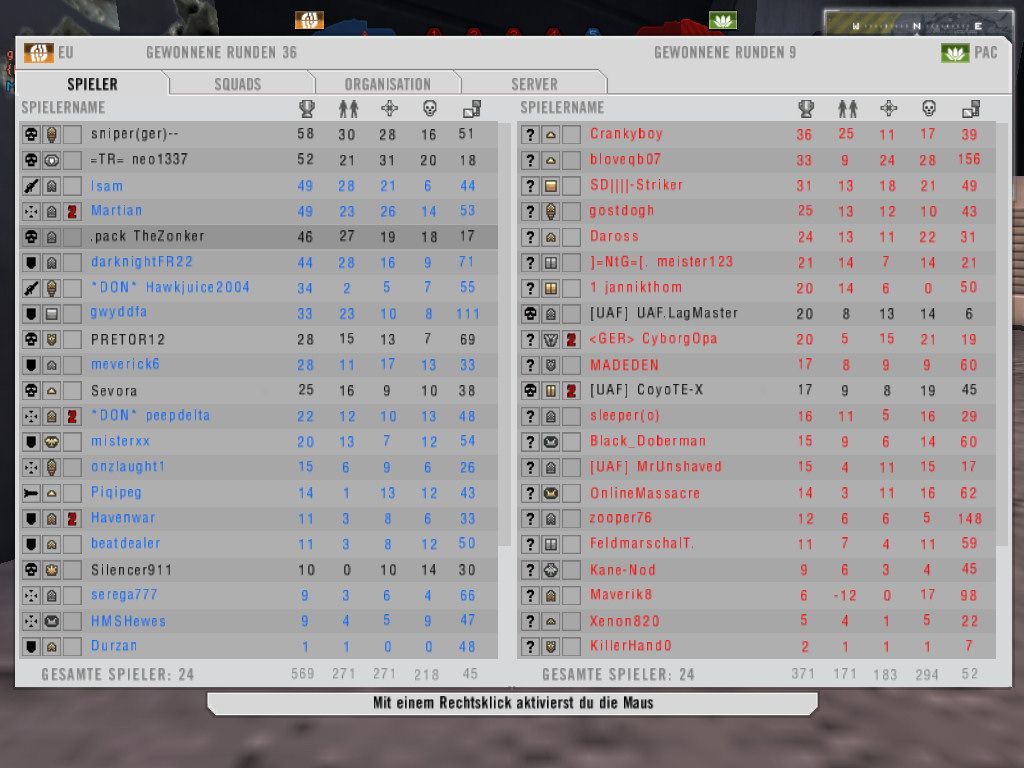 Battlefield 2142 (Windows) screenshot: The scorecard gives details about achieved points, kills and losses during the ongoing round.