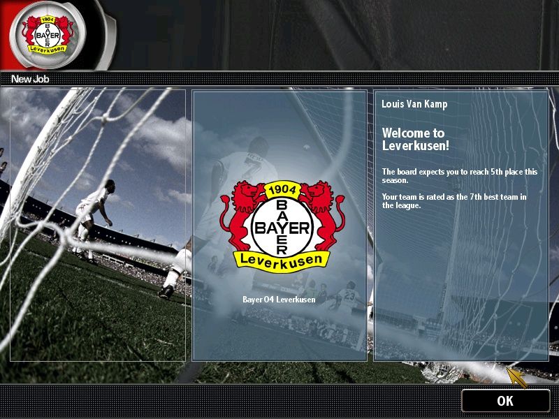 Total Club Manager 2004 (Windows) screenshot: Season objectives