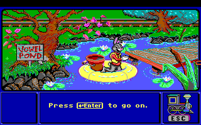 Reader Rabbit 2 (DOS) screenshot: Vowel Pond (EGA)