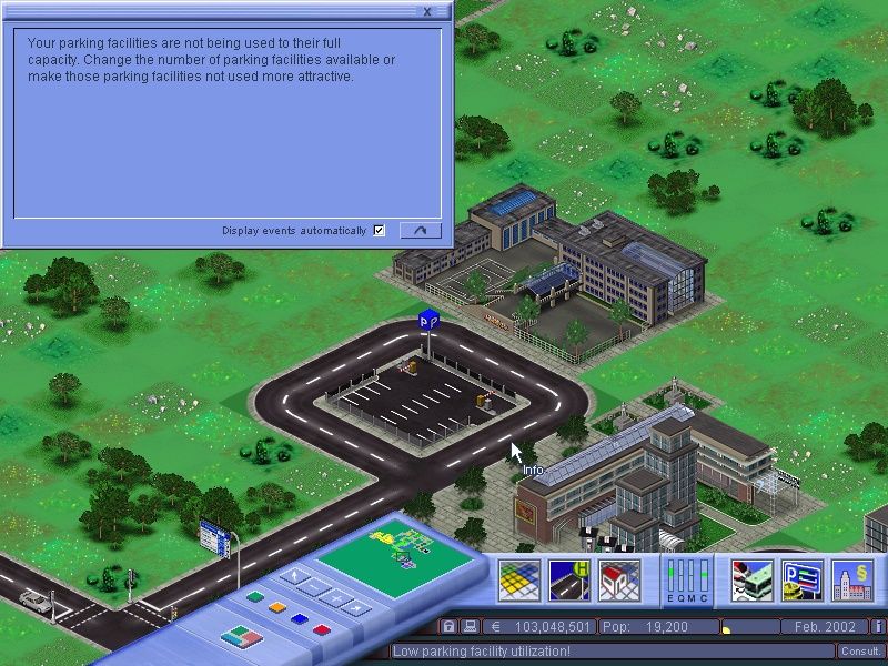 Mobility: A City in Motion (Windows) screenshot: If the player is losing money, the game will provide a warning soon enough