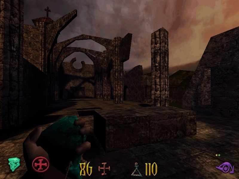 Clive Barker's Undying (Windows) screenshot: The ruined monastery as seen with the naked eye.