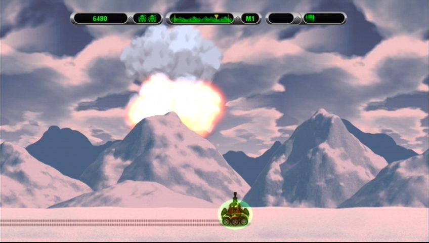 Heavy Weapon Deluxe (Xbox 360) screenshot: Fire a nuke to destroy all on-screen enemies!