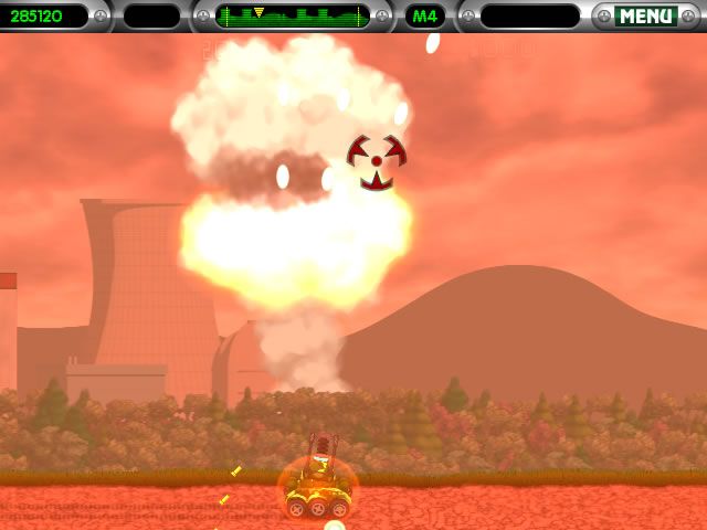 Heavy Weapon Deluxe (Windows) screenshot: Deploy nukes to clear the entire screen