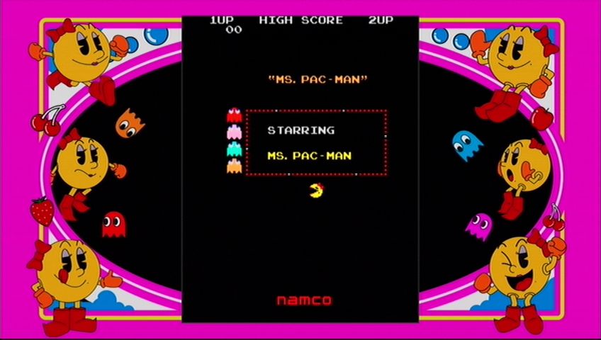 Ms. Pac-Man (Xbox 360) screenshot: Arcade game title screen