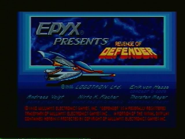 Revenge of Defender (Amiga) screenshot: Credits screen