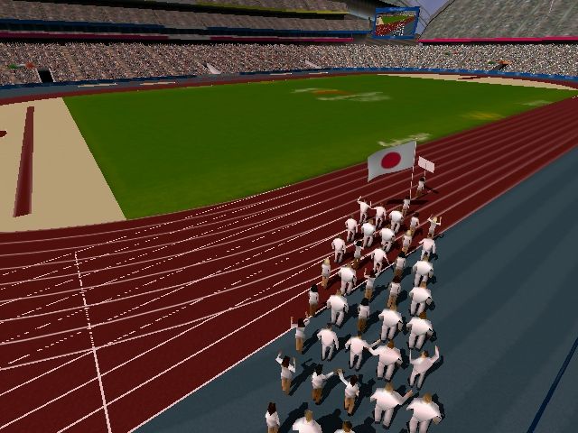 Sydney 2000 (Windows) screenshot: Opening ceremonies. Well executed, but on the short side.