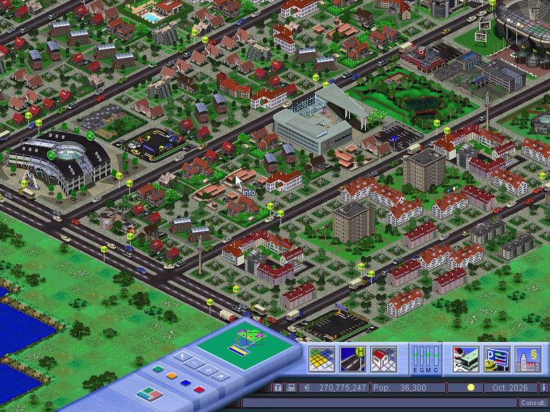 Mobility: A City in Motion (Windows) screenshot: Another city, a lot larger, but with plenty of traffic problems waiting to be solved.