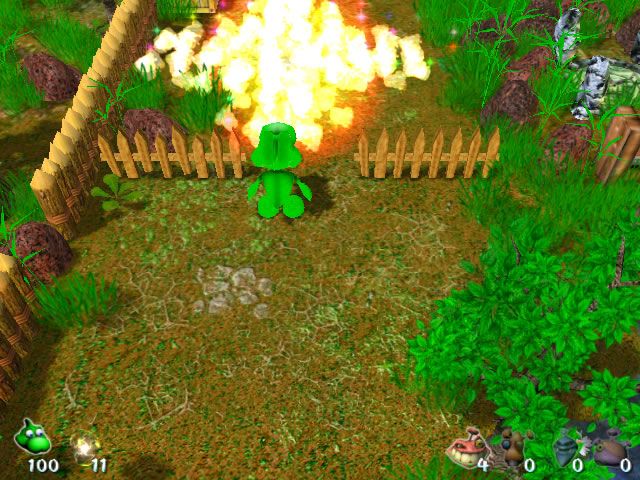 Dino and Aliens (Windows) screenshot: Fire carpet!