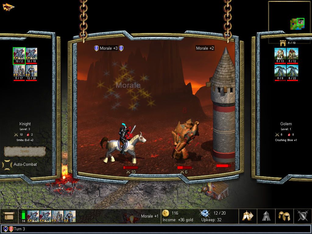 Warlords IV: Heroes of Etheria (Windows) screenshot: Fighting enemies