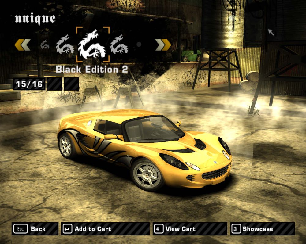 Need for Speed: Most Wanted (Black Edition) (Windows) screenshot: Exclusive vinyls...