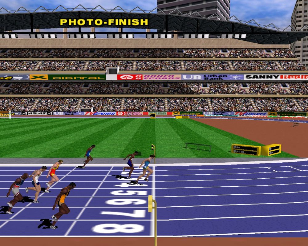 Sergei Bubka's Millennium Games (Windows) screenshot: Photo-finish... a clear victory!