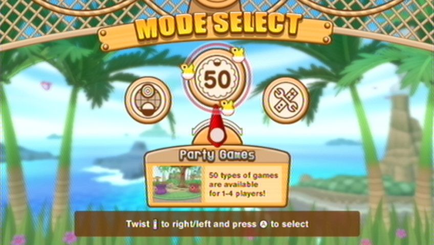 Super Monkey Ball: Banana Blitz (Wii) screenshot: Mode select
