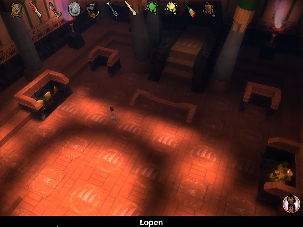 Ankh (Windows) screenshot: You need to solve a complex puzzle to summon Osiris.