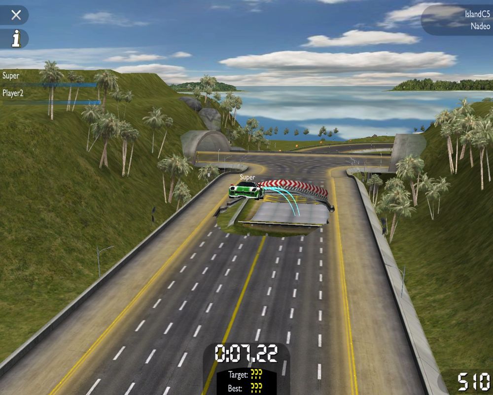 TrackMania United (Windows) screenshot: Island environment