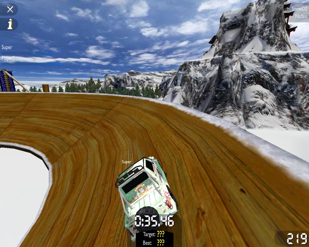 TrackMania United (Windows) screenshot: Snow environment