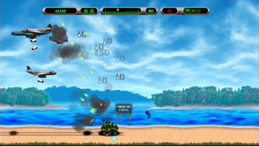 Heavy Weapon Deluxe (Xbox 360) screenshot: Watch out for the missiles!