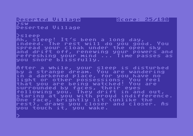 Enchanter (Commodore 64) screenshot: Dreaming
