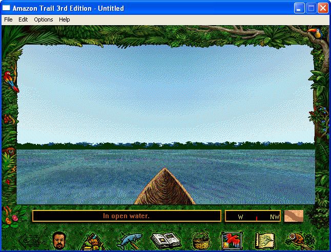 Amazon Trail: 3rd Edition (Windows) screenshot: Navigating the river