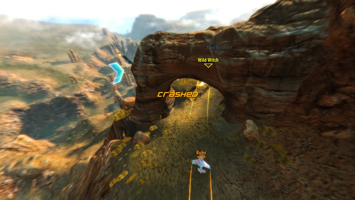 SkyDrift (Windows) screenshot: If you take the stunt route, prepare to crash a lot.