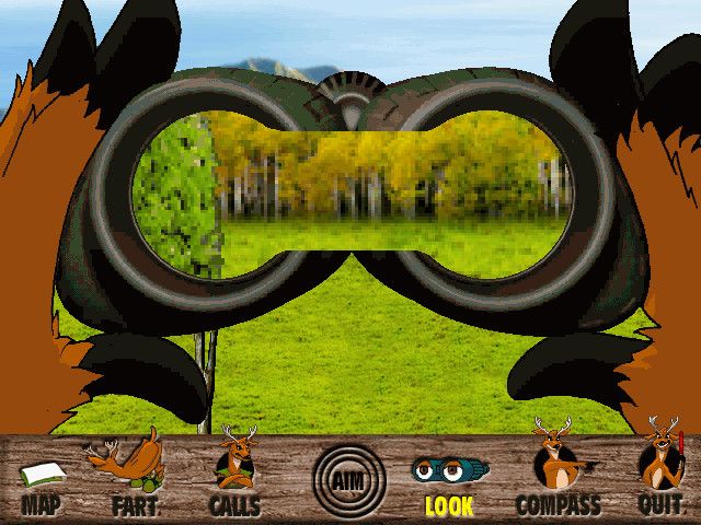 Deer Avenger (Windows) screenshot: Using the binoculars to get a closer look.